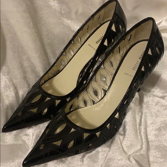 Miu Miu Shoes - Mui Mui Black Patent Leather Pumps